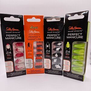 4 pc Set Sally Hansen Salon Effects Perfect Manicure Press On Halloween Nails